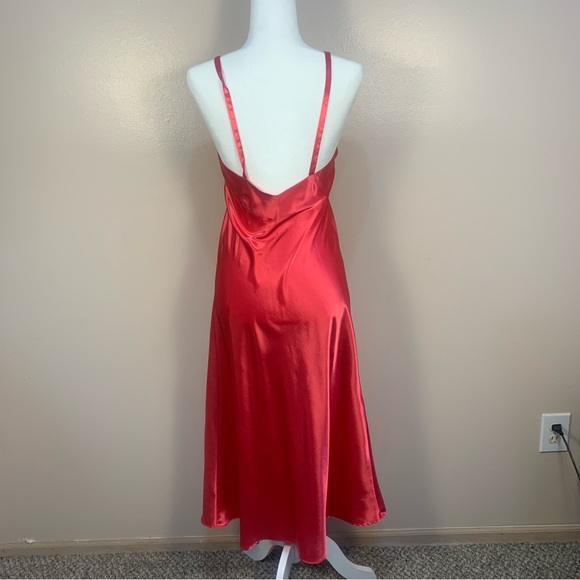 Christian Dior VTG Satin Logo Embroidered Full Length Slip Dress - Picture 9 of 15